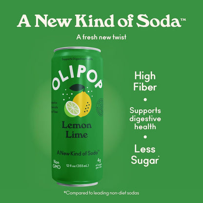 OLIPOP 6g Fiber Prebiotic Soda, Classic Grape, 12 fl oz, 12Pack Skinny | Shelf Stable Prebiotic Soda (Skinny), 6g Fiber, 5g Sugar, Digestive Health Support, Prebiotics & Botanicals, Gluten Free