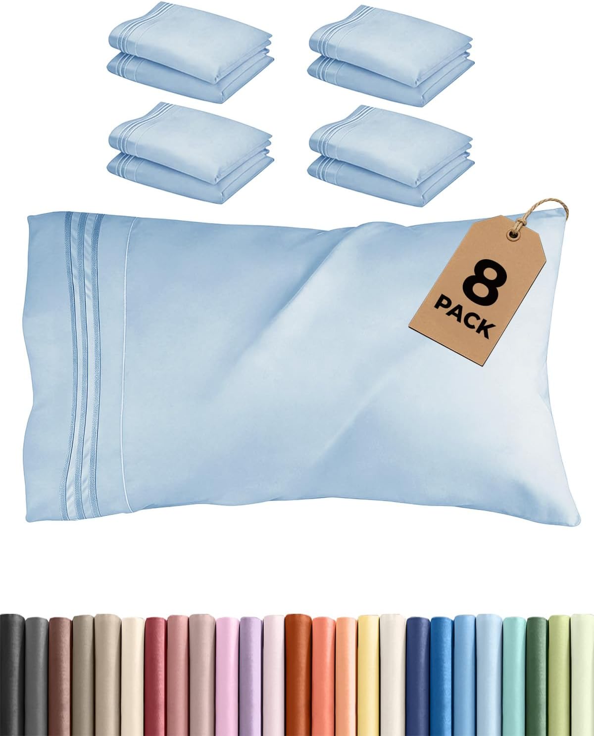 King Pillow Cases Set of 2 - Ultra Soft Cozy Pillowcase Covers - White | Hotel Quality, Comfortable Bedding for Women, Men, Kids & Teens, Machine Washable Pillow Protectors, 2 Piece Set, King Size