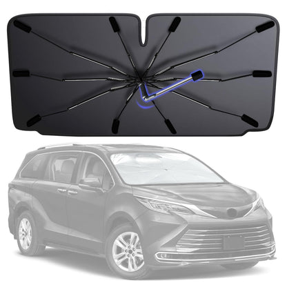 [2026 Upgraded] Windshield Sun Shade Umbrella, Car Sunshade for Trucks&SUVs | UV Protection, Heat Insulation & Automotive Interior Sun Protection for Outdoor Parking Camping (X-Large)