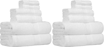 Amazon Basics 6-Piece Oversized Fade-Resistant Towel Set, 100% Cotton, Highly Absorbent, Soft, Teal, 2 Bath Towels, 2 Hand Towels, 2 Washcloths