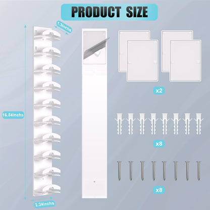 Hat Organizer for Baseball Caps 2Pack, Hat Rack for Wall with Strong Adhesive Hold up to 20 Hats, Hat Hanger Holder Display for Door Closet, Cap Organizer Storage Multilayer Two Mounting Option(Black)