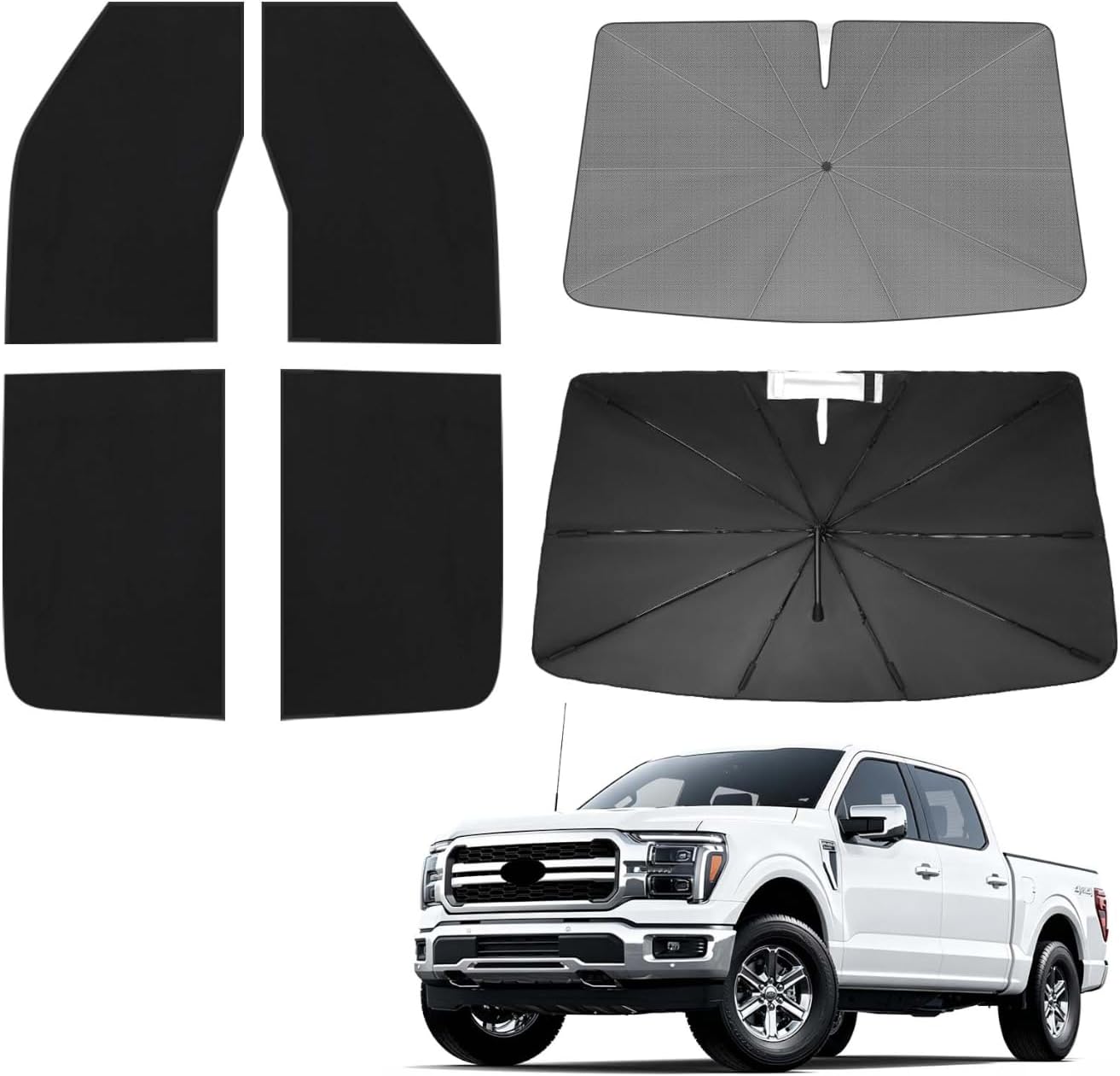 KUST Windshield Sun Shade for Toyota Tacoma Accessories 2016-2025 2026 2Dr 4Dr Pickup Truck, Custom Fit Car Front Window Sunshade Sun Visor Protector Foldable Blocks UV Rays Keep Car Cooler