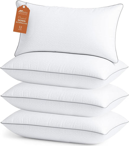 Sasttie Firm Pillows Queen Size Set of 2, Bed Pillows for Side, Back, and Stomach Sleepers - Oeko-Tex Certified Down Alternative Plump Filling - Hotel Quality and Machine Washable, 2 Pack