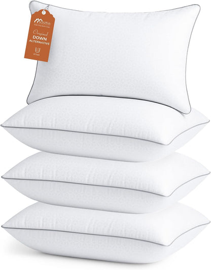 Sasttie Firm Pillows Queen Size Set of 2, Bed Pillows for Side, Back, and Stomach Sleepers - Oeko-Tex Certified Down Alternative Plump Filling - Hotel Quality and Machine Washable, 2 Pack