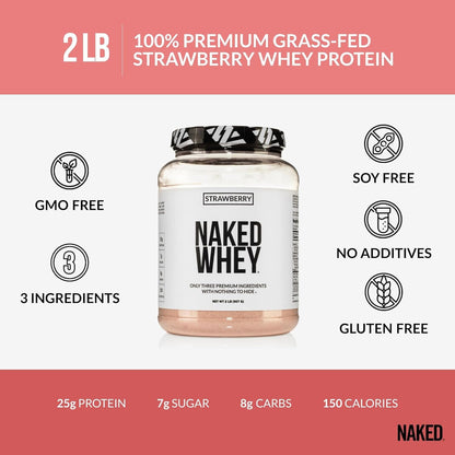 NAKED Whey 1Lb - Only 1 Ingredient, Grass Fed Whey Protein Powder, NSF Certified, Undenatured, No Gmos, No Soy, Gluten Free, Stimulate Growth, Enhance Recovery - 15 Servings