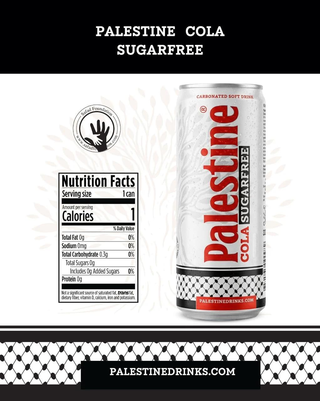 Palestine Cola 330ml Carbonated Soft Drink Refreshing Soda, Pack of 24
