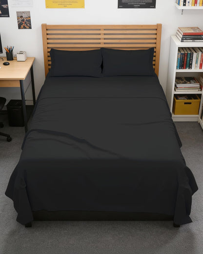 Twin XL 3 Piece Sheet Set - College Dorm Room Essentials - White | Deep Pocket Bed Sheets for Women, Men, Teens & Students, Soft, Cooling, Breathable & Wrinkle Free, Oeko-Tex Bed Sheet Set