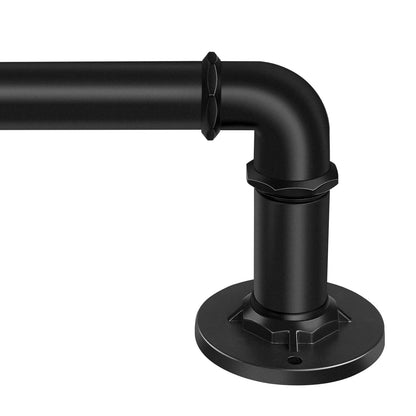 Curtain Rods 30-60 Inch, Adjustable Black Curtain Rods for Windows 2 Pack | 5/8" Diameter for 30-54 Inch Windows, Spliced Window Treatment Rod with Brackets, Long Small Rod for Bedroom, Living Room