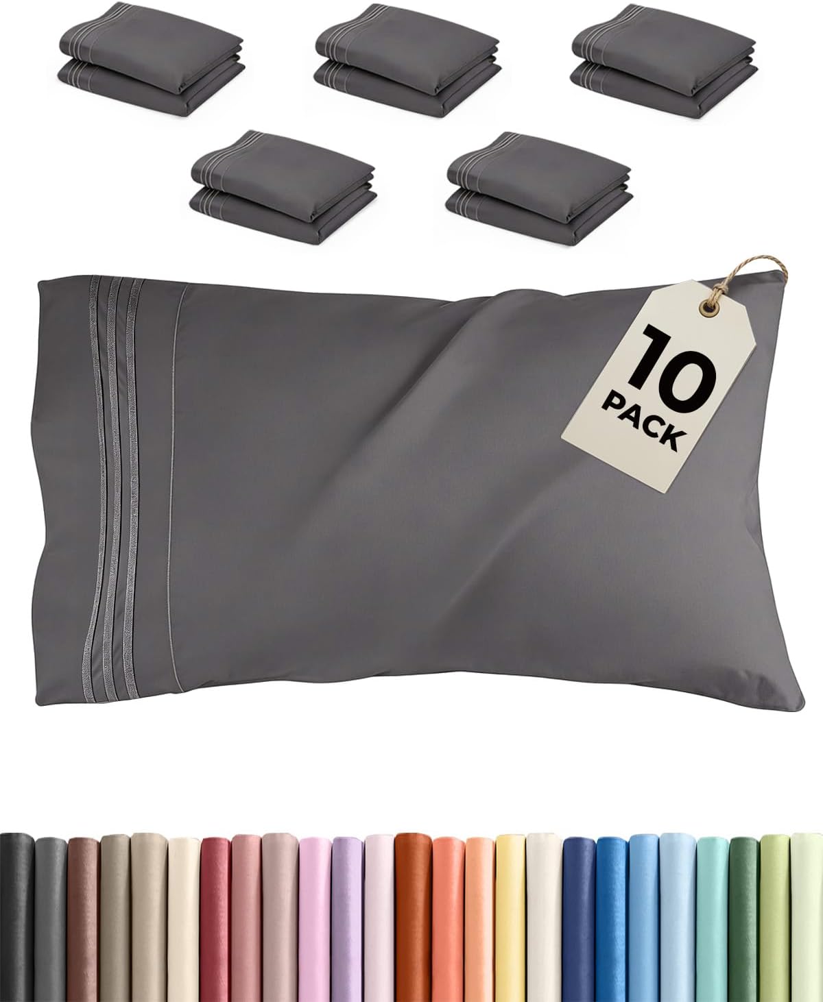 King Pillow Cases Set of 2 - Ultra Soft Cozy Pillowcase Covers - White | Hotel Quality, Comfortable Bedding for Women, Men, Kids & Teens, Machine Washable Pillow Protectors, 2 Piece Set, King Size