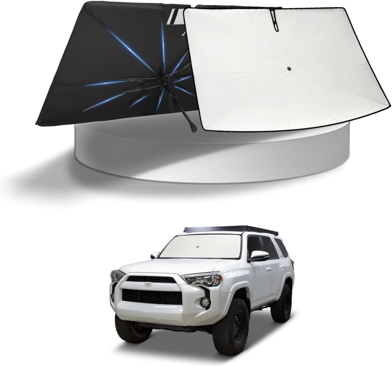 KUST Windshield Sun Shade for Toyota Tacoma Accessories 2016-2025 2026 2Dr 4Dr Pickup Truck, Custom Fit Car Front Window Sunshade Sun Visor Protector Foldable Blocks UV Rays Keep Car Cooler