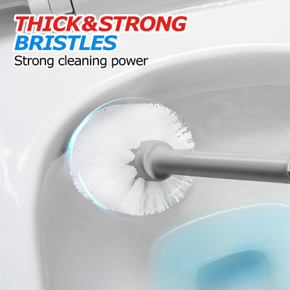 FORASTO 2in1 Toilet Brush and Plunger Set - Bathroom Bowl Holder Combo | 21" Extended, Apartment Must Haves, Accessories Decor, Essentials, New Home Storage, Scrubbing Tools, Washing Supplies, Black