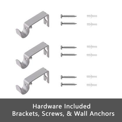GXOACKJ Curtain Rods for windows 32-48 inch, 5/8 inch Decorative Curtain Rod Set, Matte Black Splicing Heavy Duty Metal Curtain Rod with Brackets