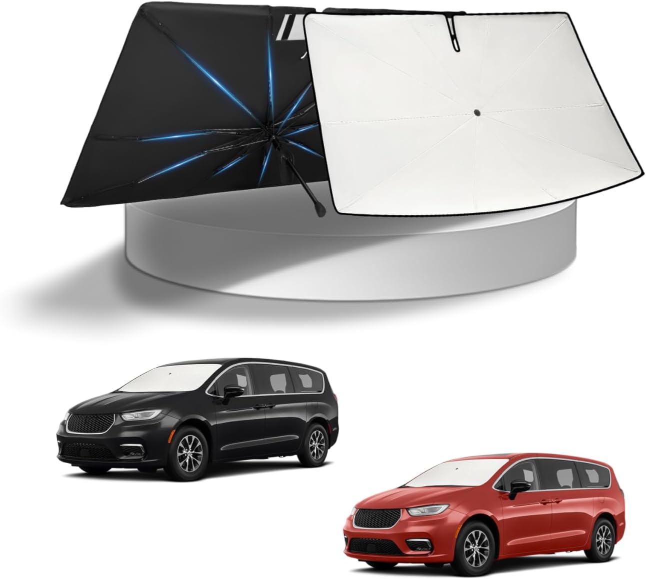 KUST Windshield Sun Shade for Toyota Tacoma Accessories 2016-2025 2026 2Dr 4Dr Pickup Truck, Custom Fit Car Front Window Sunshade Sun Visor Protector Foldable Blocks UV Rays Keep Car Cooler