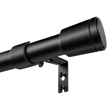 Curtain Rods 30-60 Inch, Adjustable Black Curtain Rods for Windows 2 Pack | 5/8" Diameter for 30-54 Inch Windows, Spliced Window Treatment Rod with Brackets, Long Small Rod for Bedroom, Living Room