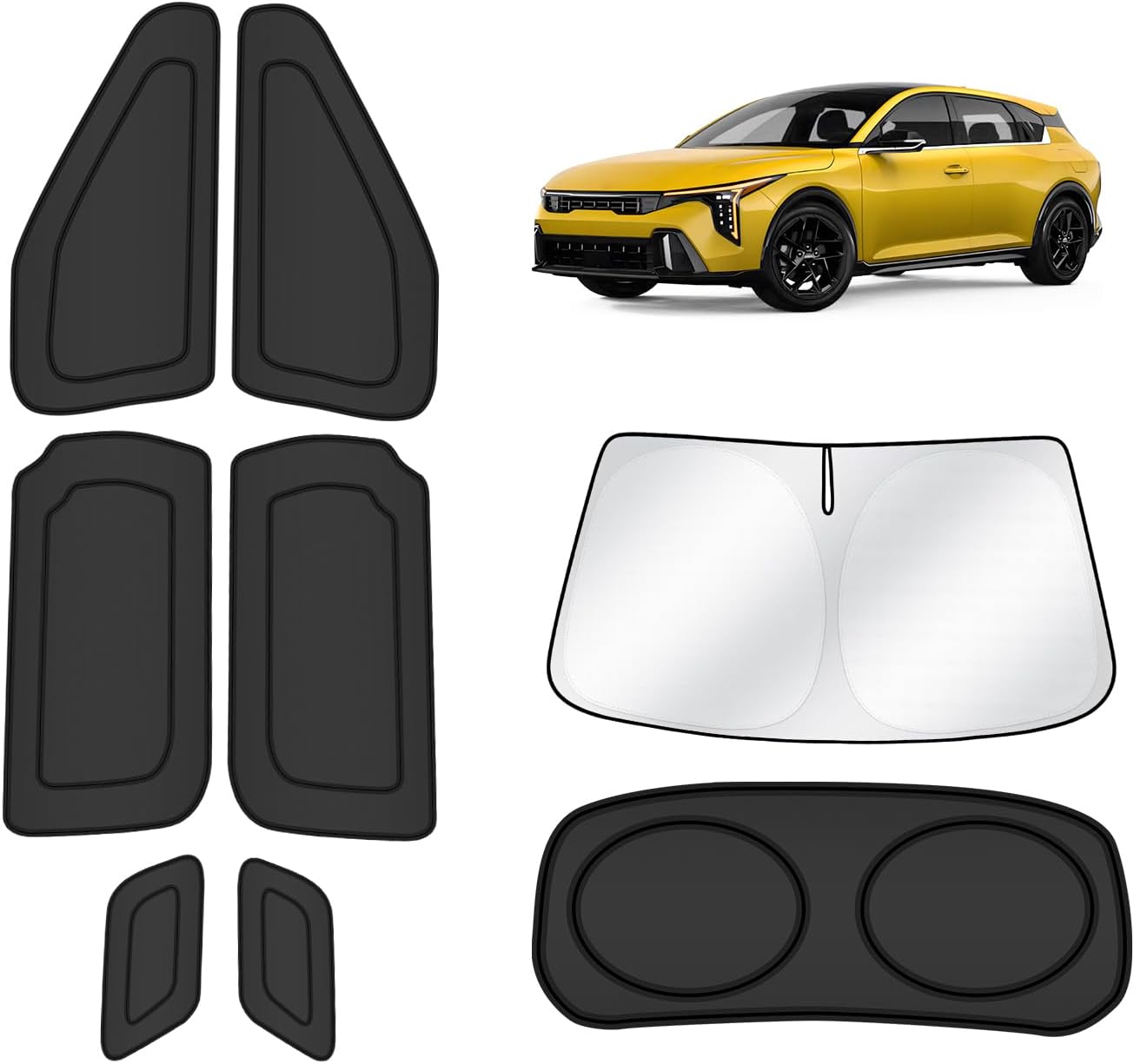 KUST Windshield Sun Shade for Toyota Tacoma Accessories 2016-2025 2026 2Dr 4Dr Pickup Truck, Custom Fit Car Front Window Sunshade Sun Visor Protector Foldable Blocks UV Rays Keep Car Cooler