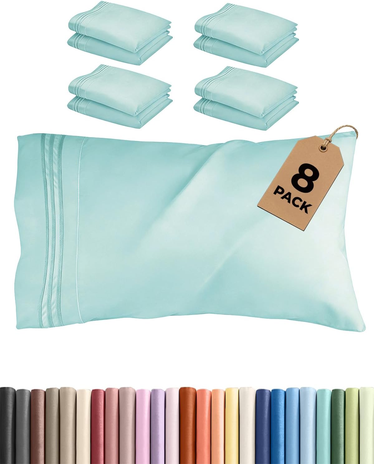 King Pillow Cases Set of 2 - Ultra Soft Cozy Pillowcase Covers - White | Hotel Quality, Comfortable Bedding for Women, Men, Kids & Teens, Machine Washable Pillow Protectors, 2 Piece Set, King Size