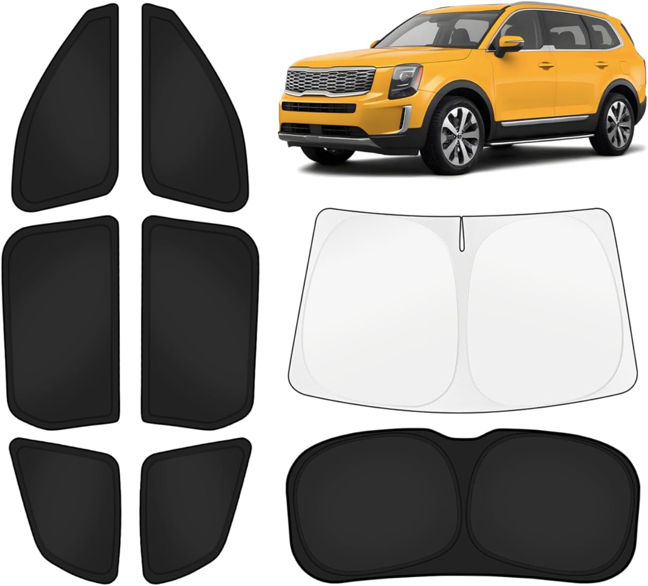 KUST Windshield Sun Shade for Toyota Tacoma Accessories 2016-2025 2026 2Dr 4Dr Pickup Truck, Custom Fit Car Front Window Sunshade Sun Visor Protector Foldable Blocks UV Rays Keep Car Cooler