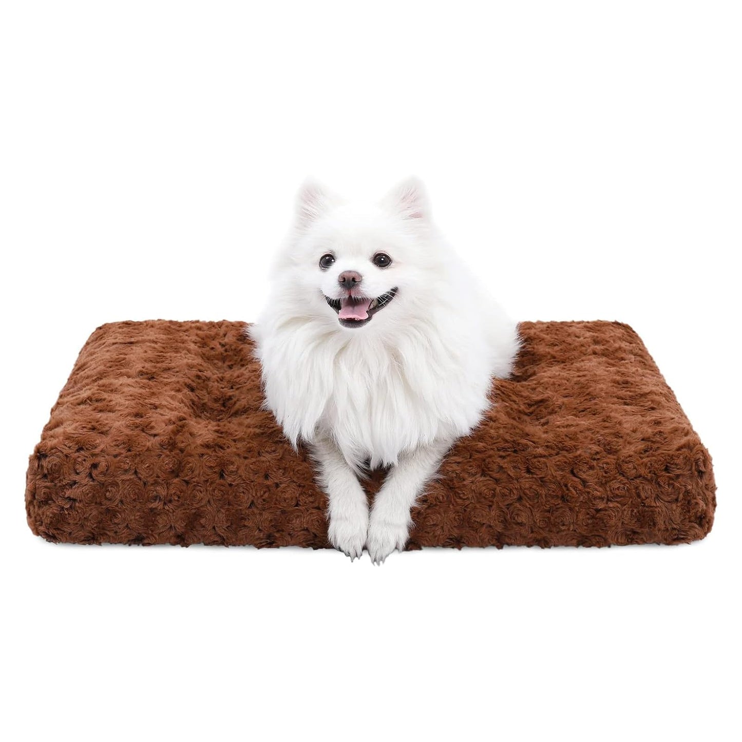 KSIIA Washable Dog Bed Medium Size Dog Crate Bed Plush Pet Mat 35"x23" Gray | Deluxe Plush Comfy Kennel Pad, Anti-Slip Bottom,Deep Sleeping Mat for Medium Dogs,Machine Washable for Easy Cleaning
