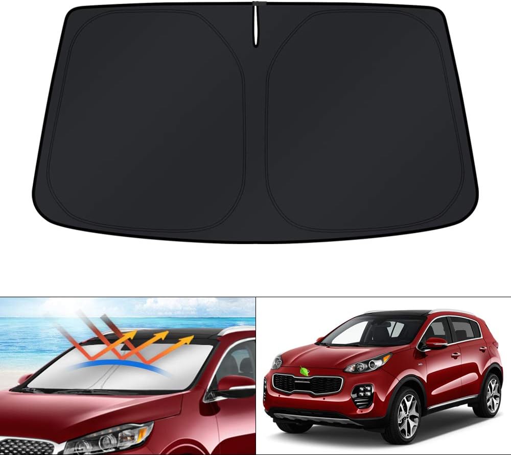 KUST Windshield Sun Shade for Toyota Tacoma Accessories 2016-2025 2026 2Dr 4Dr Pickup Truck, Custom Fit Car Front Window Sunshade Sun Visor Protector Foldable Blocks UV Rays Keep Car Cooler