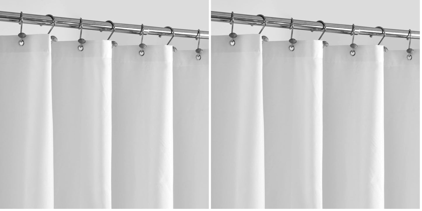 ALYVIA SPRING Waterproof Fabric Shower Curtain or Liner White, 72x72 | 3 Magnets, Soft Cloth & Hotel Quality, Machine Washable, Light-Weight, Standard Size