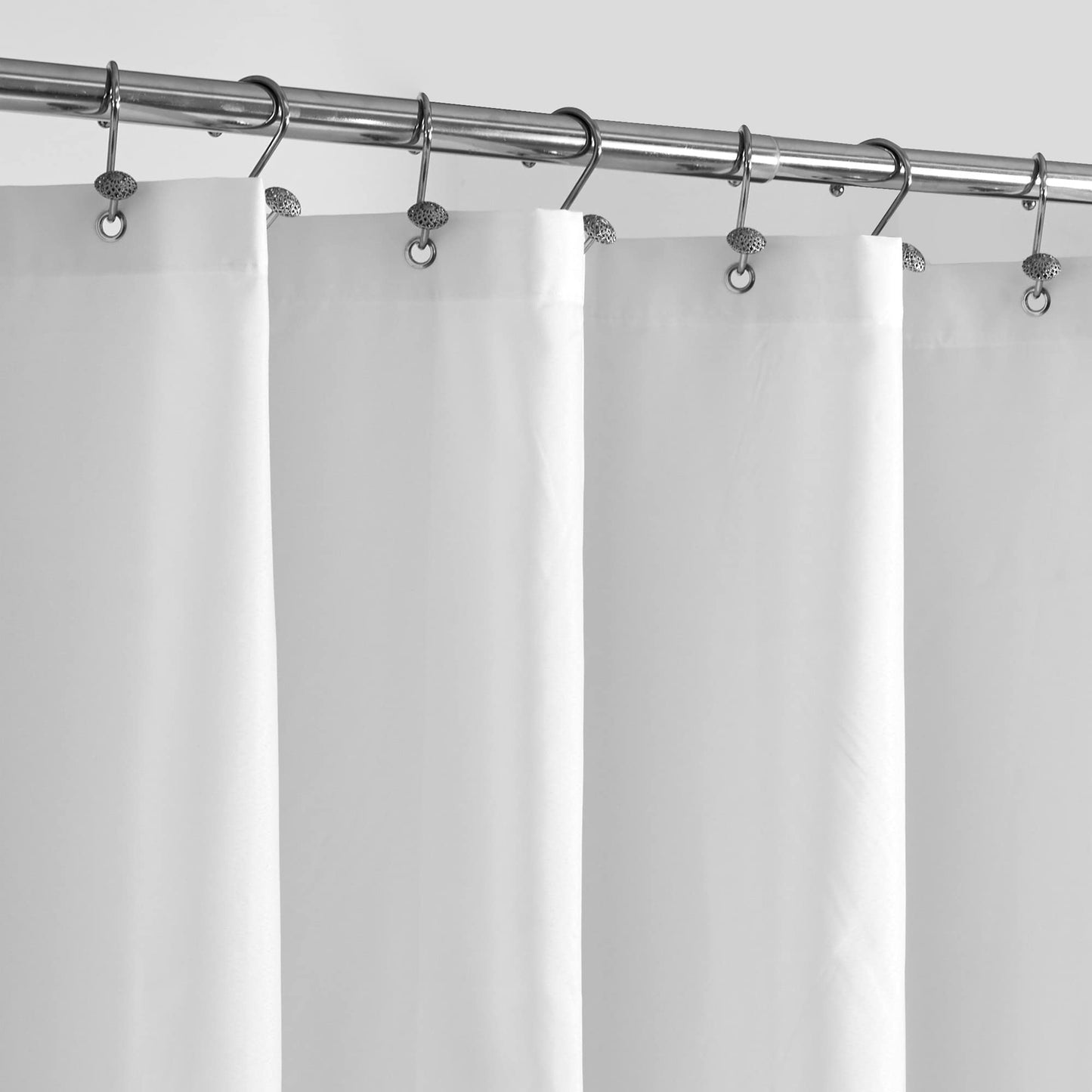 ALYVIA SPRING Waterproof Fabric Shower Curtain or Liner White, 72x72 | 3 Magnets, Soft Cloth & Hotel Quality, Machine Washable, Light-Weight, Standard Size