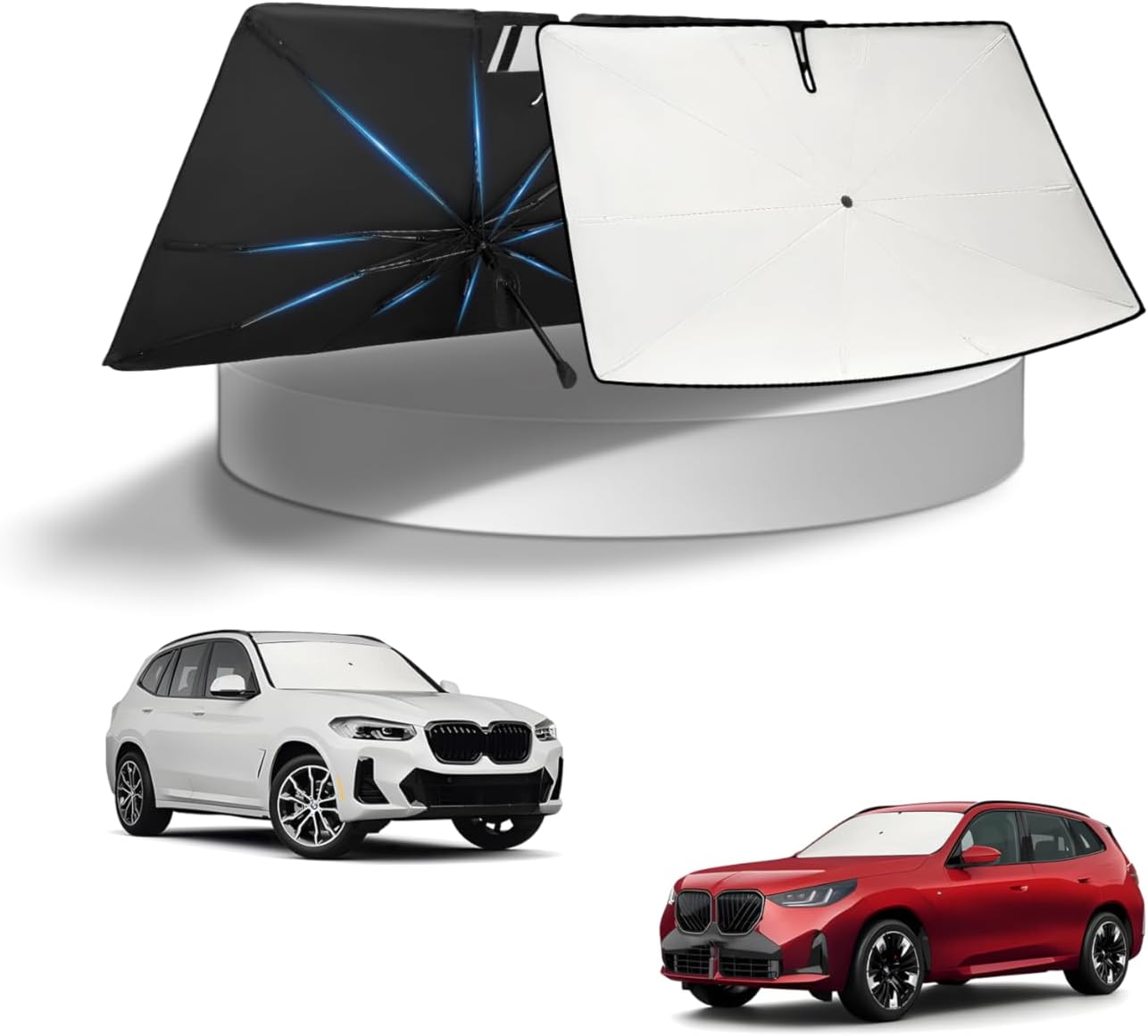 KUST Windshield Sun Shade for Toyota Tacoma Accessories 2016-2025 2026 2Dr 4Dr Pickup Truck, Custom Fit Car Front Window Sunshade Sun Visor Protector Foldable Blocks UV Rays Keep Car Cooler