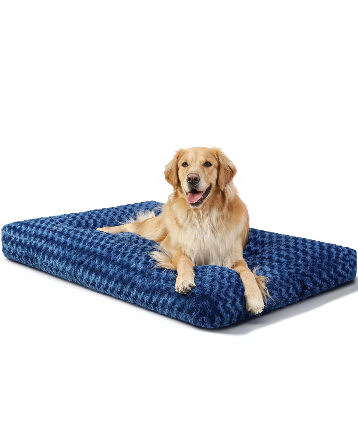 KSIIA Washable Dog Bed Medium Size Dog Crate Bed Plush Pet Mat 35"x23" Gray | Deluxe Plush Comfy Kennel Pad, Anti-Slip Bottom,Deep Sleeping Mat for Medium Dogs,Machine Washable for Easy Cleaning
