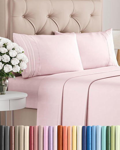 Twin XL 3 Piece Sheet Set - College Dorm Room Essentials - White | Deep Pocket Bed Sheets for Women, Men, Teens & Students, Soft, Cooling, Breathable & Wrinkle Free, Oeko-Tex Bed Sheet Set