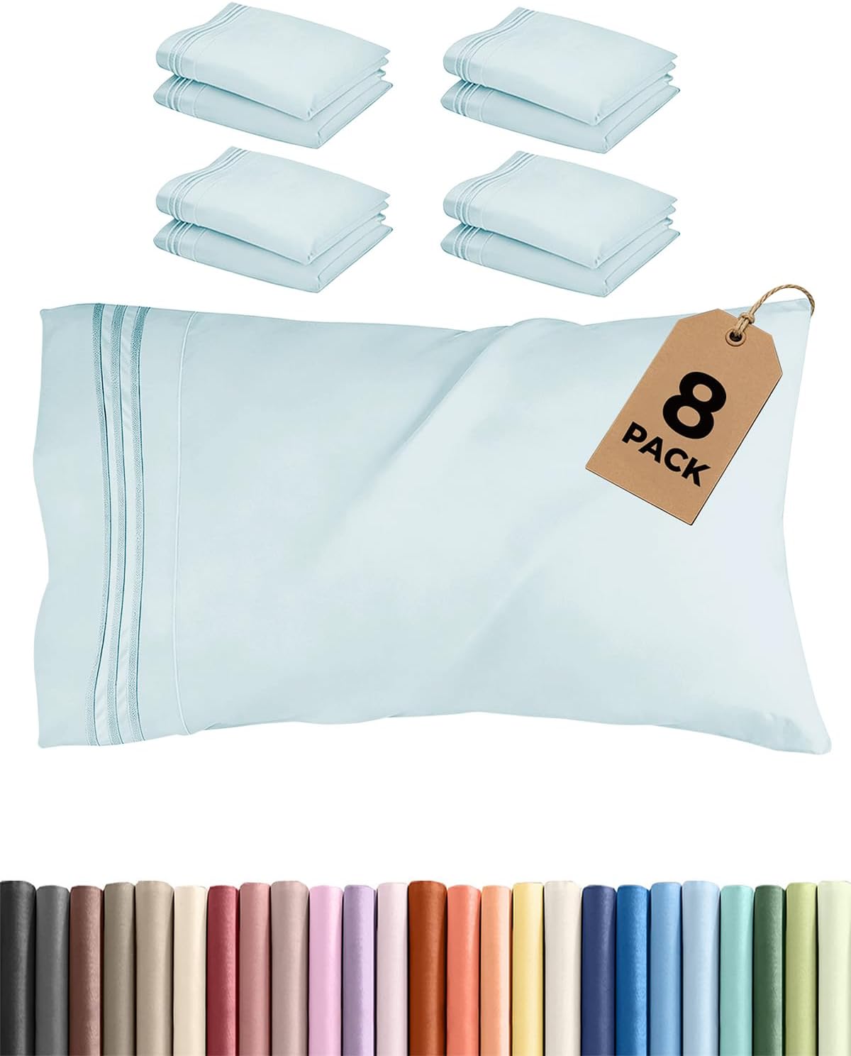King Pillow Cases Set of 2 - Ultra Soft Cozy Pillowcase Covers - White | Hotel Quality, Comfortable Bedding for Women, Men, Kids & Teens, Machine Washable Pillow Protectors, 2 Piece Set, King Size