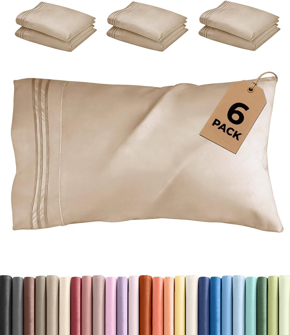 King Pillow Cases Set of 2 - Ultra Soft Cozy Pillowcase Covers - White | Hotel Quality, Comfortable Bedding for Women, Men, Kids & Teens, Machine Washable Pillow Protectors, 2 Piece Set, King Size