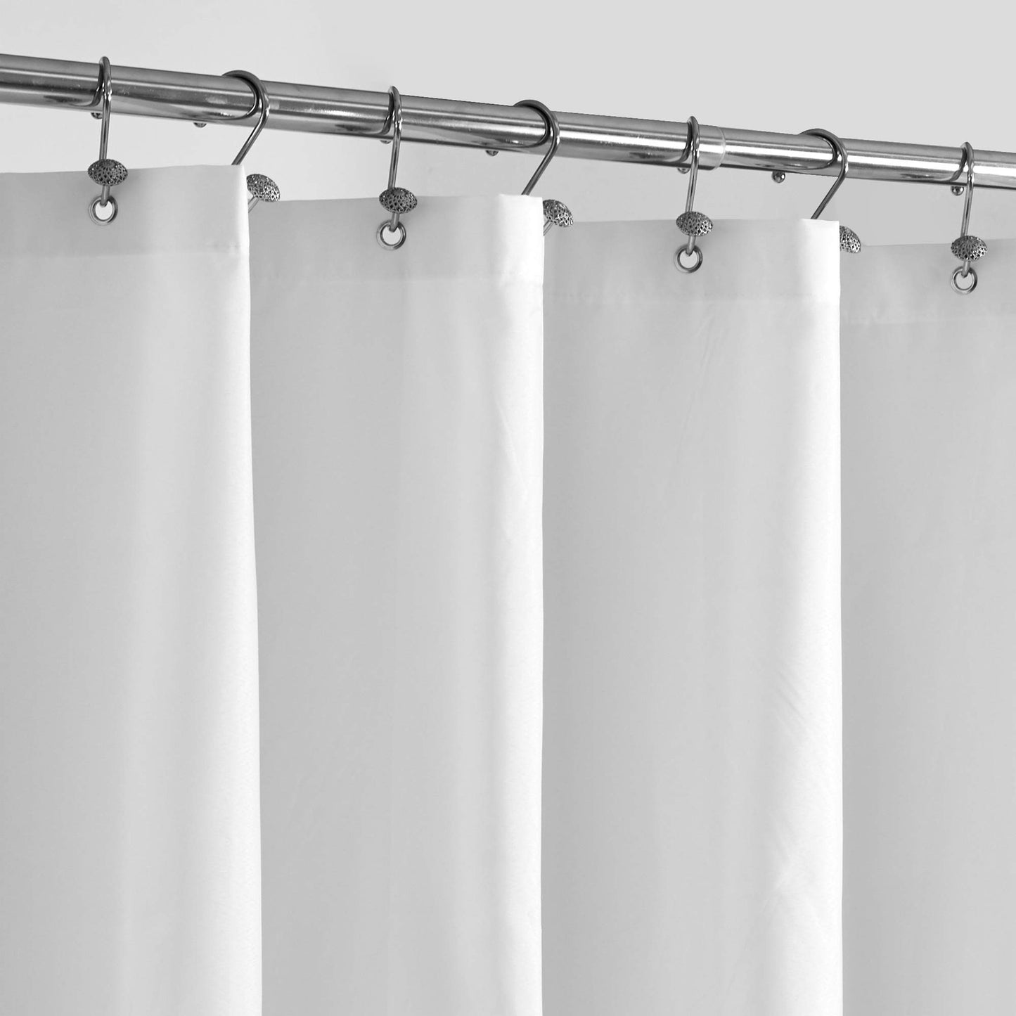 ALYVIA SPRING Waterproof Fabric Shower Curtain or Liner White, 72x72 | 3 Magnets, Soft Cloth & Hotel Quality, Machine Washable, Light-Weight, Standard Size