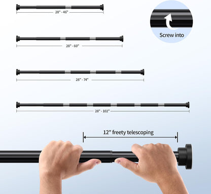 Mcrbeay Shower Curtain Rod, 1" Diameter Heavy Duty Tension Shower Rod | Adjustable 28-74 inch Non Slip No Drill Spring Tension Rod For Bathroom, Shower Stall, No Rust, Bronze