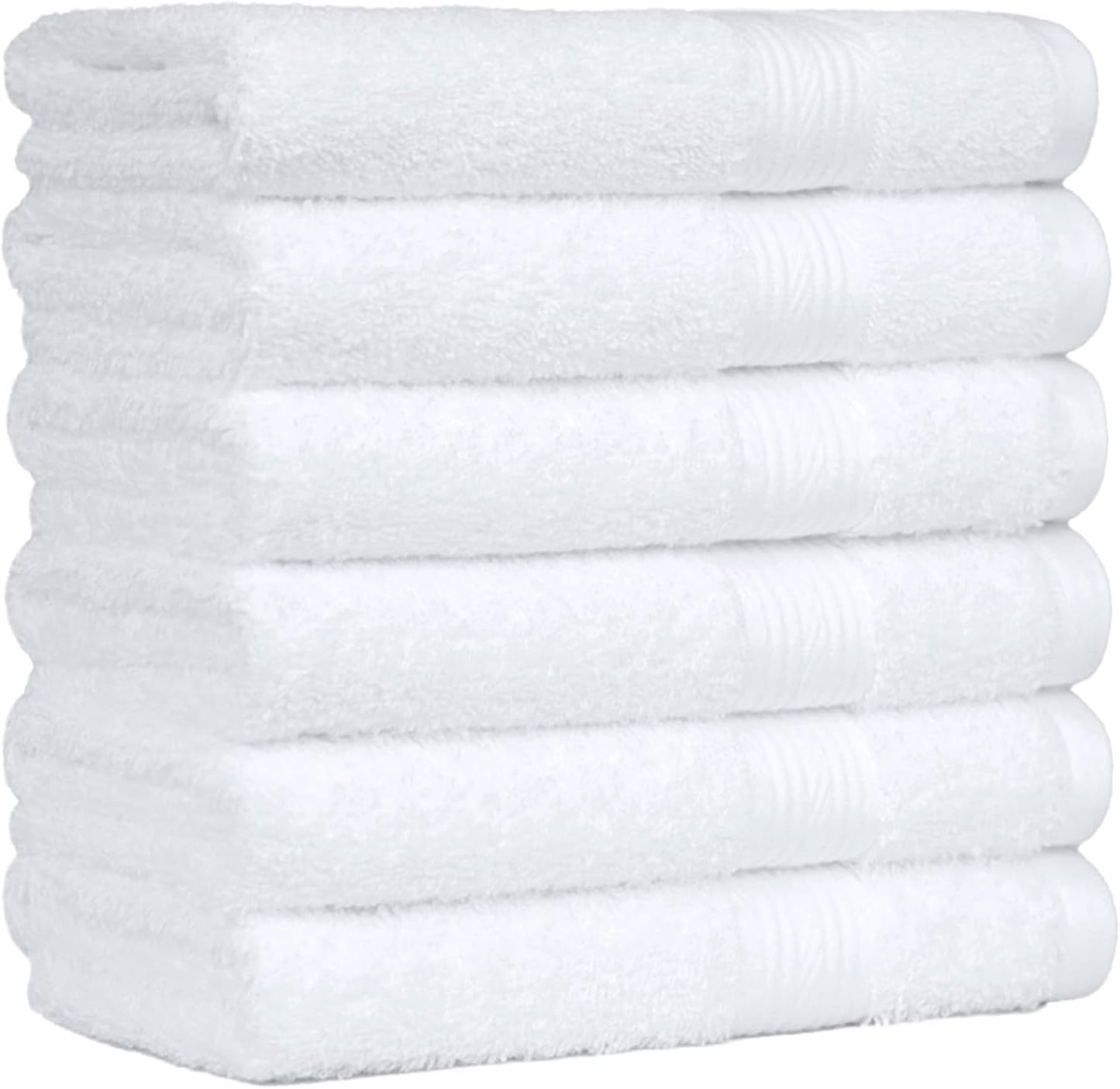 Amazon Basics 6-Piece Oversized Fade-Resistant Towel Set, 100% Cotton, Highly Absorbent, Soft, Teal, 2 Bath Towels, 2 Hand Towels, 2 Washcloths