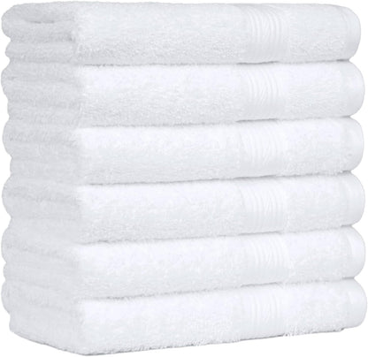 Amazon Basics 6-Piece Oversized Fade-Resistant Towel Set, 100% Cotton, Highly Absorbent, Soft, Teal, 2 Bath Towels, 2 Hand Towels, 2 Washcloths