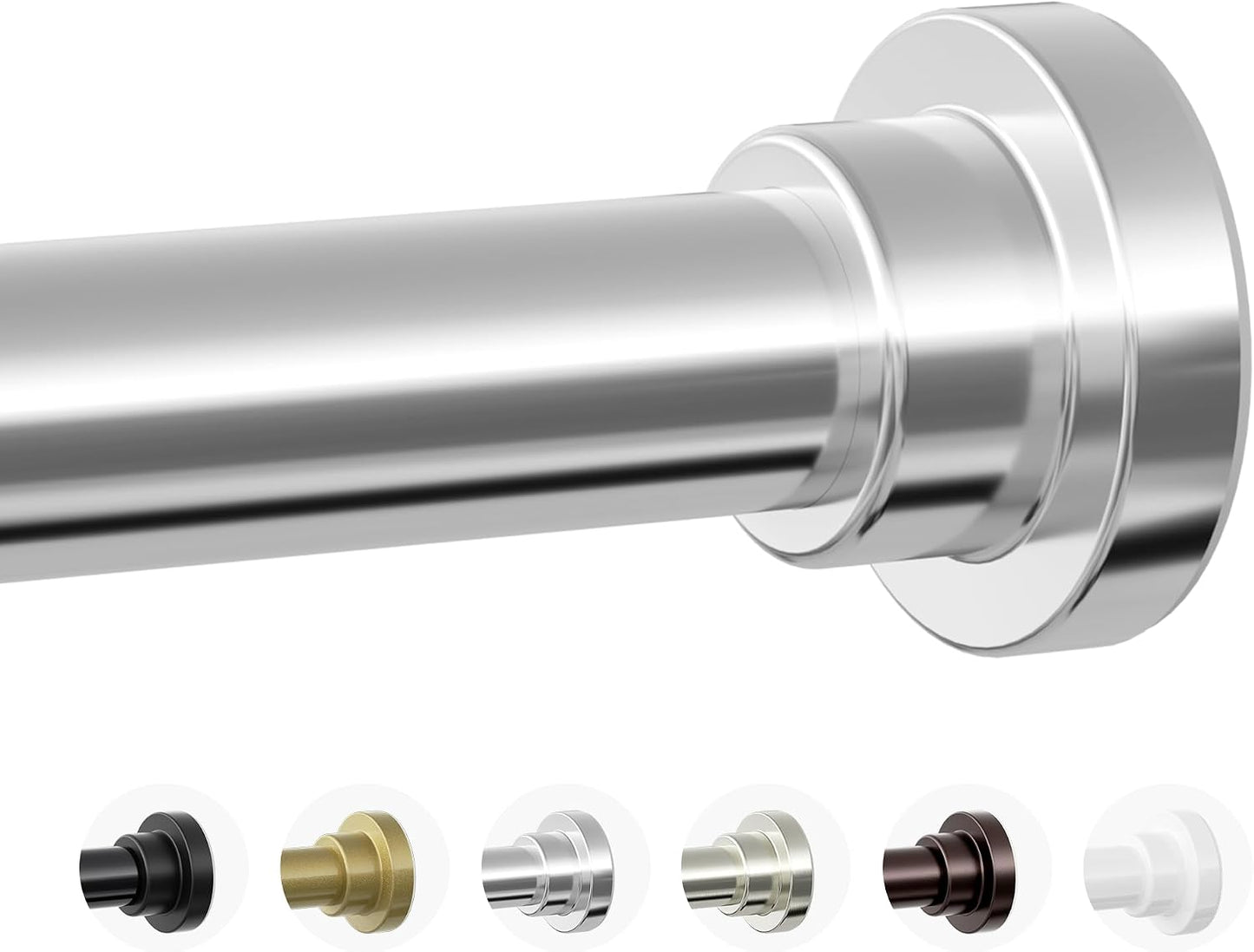 Mcrbeay Shower Curtain Rod, 1" Diameter Heavy Duty Tension Shower Rod | Adjustable 28-74 inch Non Slip No Drill Spring Tension Rod For Bathroom, Shower Stall, No Rust, Bronze
