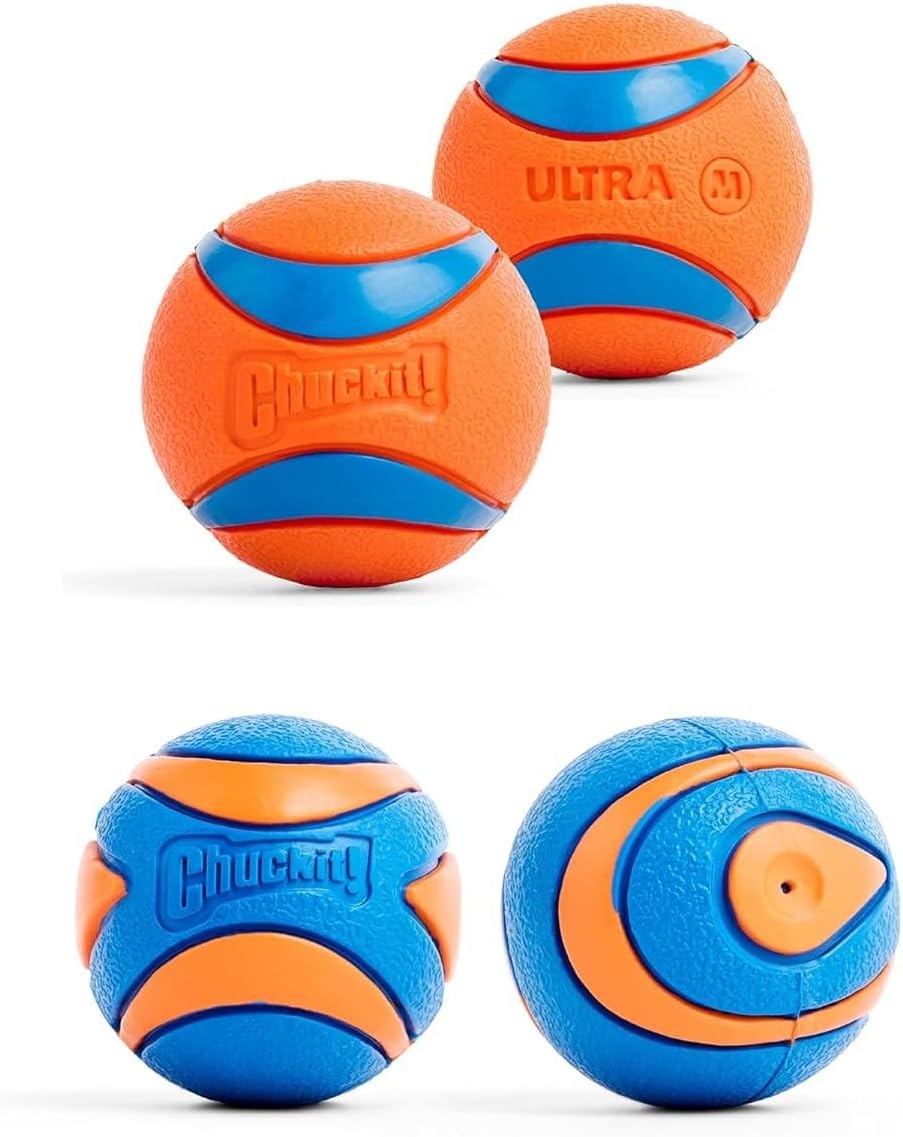 Chuckit! Ultra Ball Dog Toy, Durable Rubber, Medium 2.5-in, 2 Pack | Made from Durable Rubber with an Extra-Thick Core, This Bouncy Fetch Ball Floats in Water for Lasting Games of Fetch