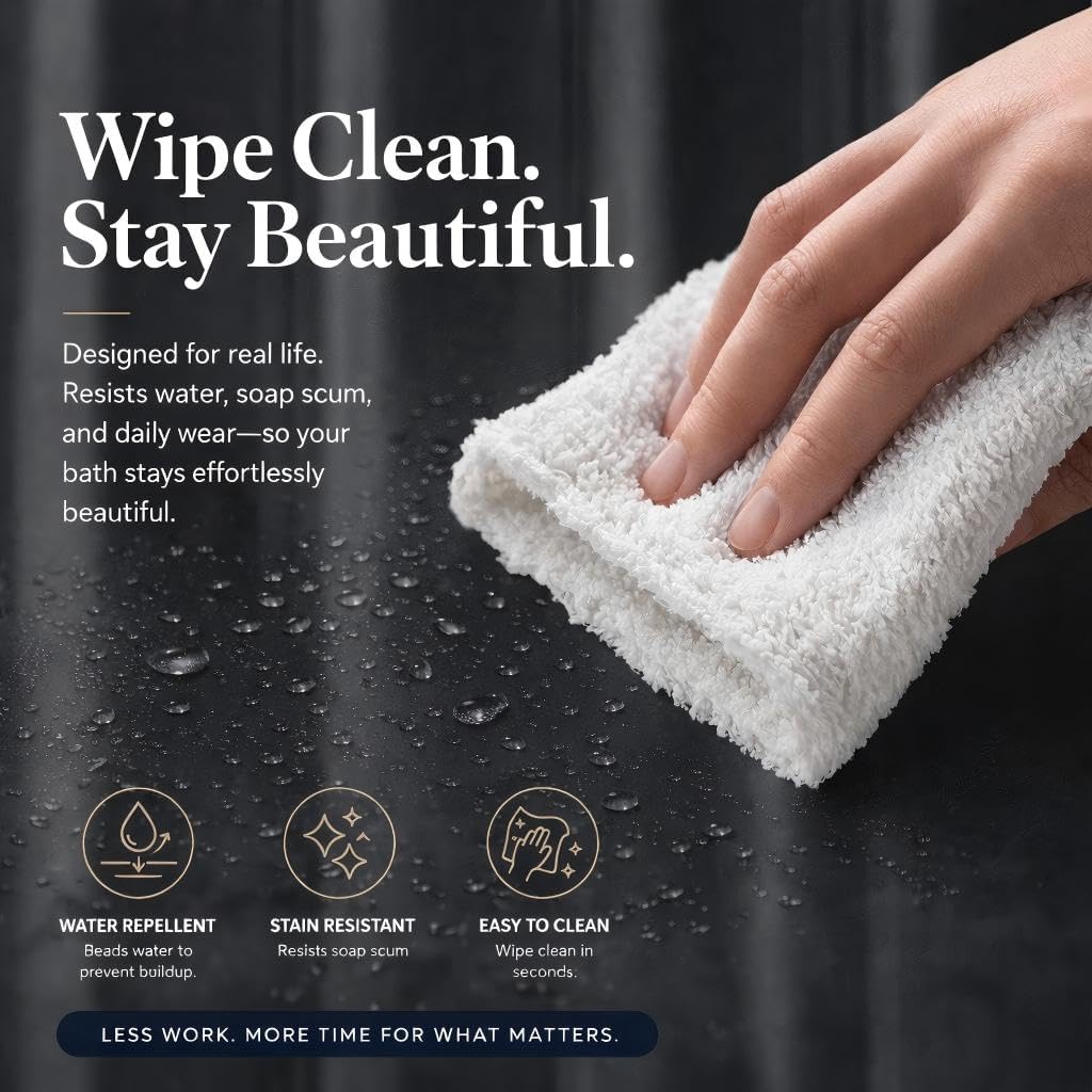 EHZNZIE White Shower Curtain Liner 72x72, PEVA Waterproof Bath Curtain, No Chemical Smell, 3 Weighted Magnets, Durable with Rustproof Metal Grommets