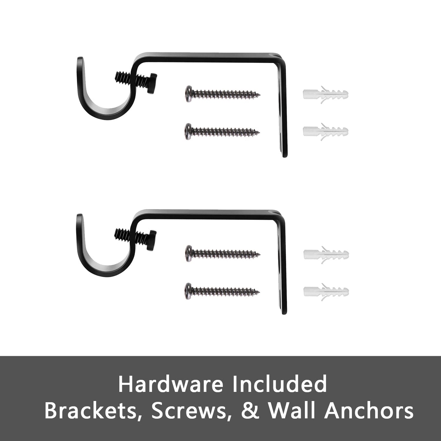 GXOACKJ Curtain Rods for windows 32-48 inch, 5/8 inch Decorative Curtain Rod Set, Matte Black Splicing Heavy Duty Metal Curtain Rod with Brackets