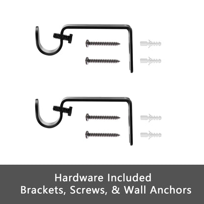 GXOACKJ Curtain Rods for windows 32-48 inch, 5/8 inch Decorative Curtain Rod Set, Matte Black Splicing Heavy Duty Metal Curtain Rod with Brackets