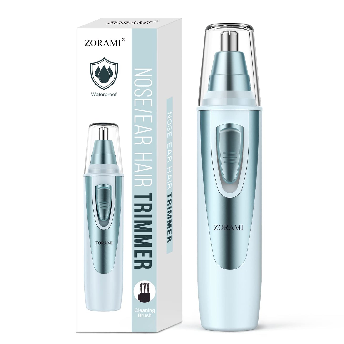 Ear and Nose Hair Trimmer Clipper - 2026 Professional Painless Eyebrow & Facial Hair Trimmer for Men Women,Battery-Operated Trimmer with IPX7 Waterproof,Dual Edge Blades for Easy Cleansing Black