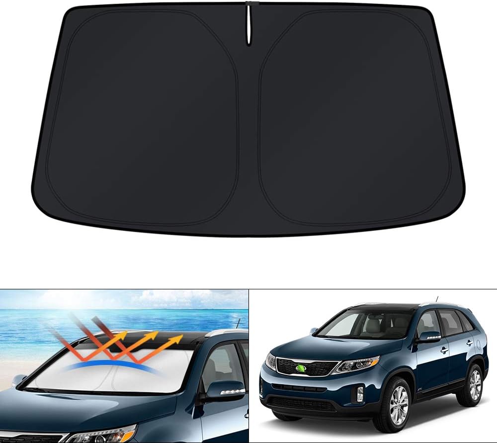 KUST Windshield Sun Shade for Toyota Tacoma Accessories 2016-2025 2026 2Dr 4Dr Pickup Truck, Custom Fit Car Front Window Sunshade Sun Visor Protector Foldable Blocks UV Rays Keep Car Cooler