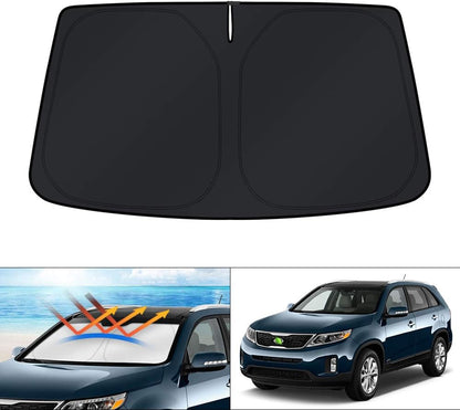 KUST Windshield Sun Shade for Toyota Tacoma Accessories 2016-2025 2026 2Dr 4Dr Pickup Truck, Custom Fit Car Front Window Sunshade Sun Visor Protector Foldable Blocks UV Rays Keep Car Cooler