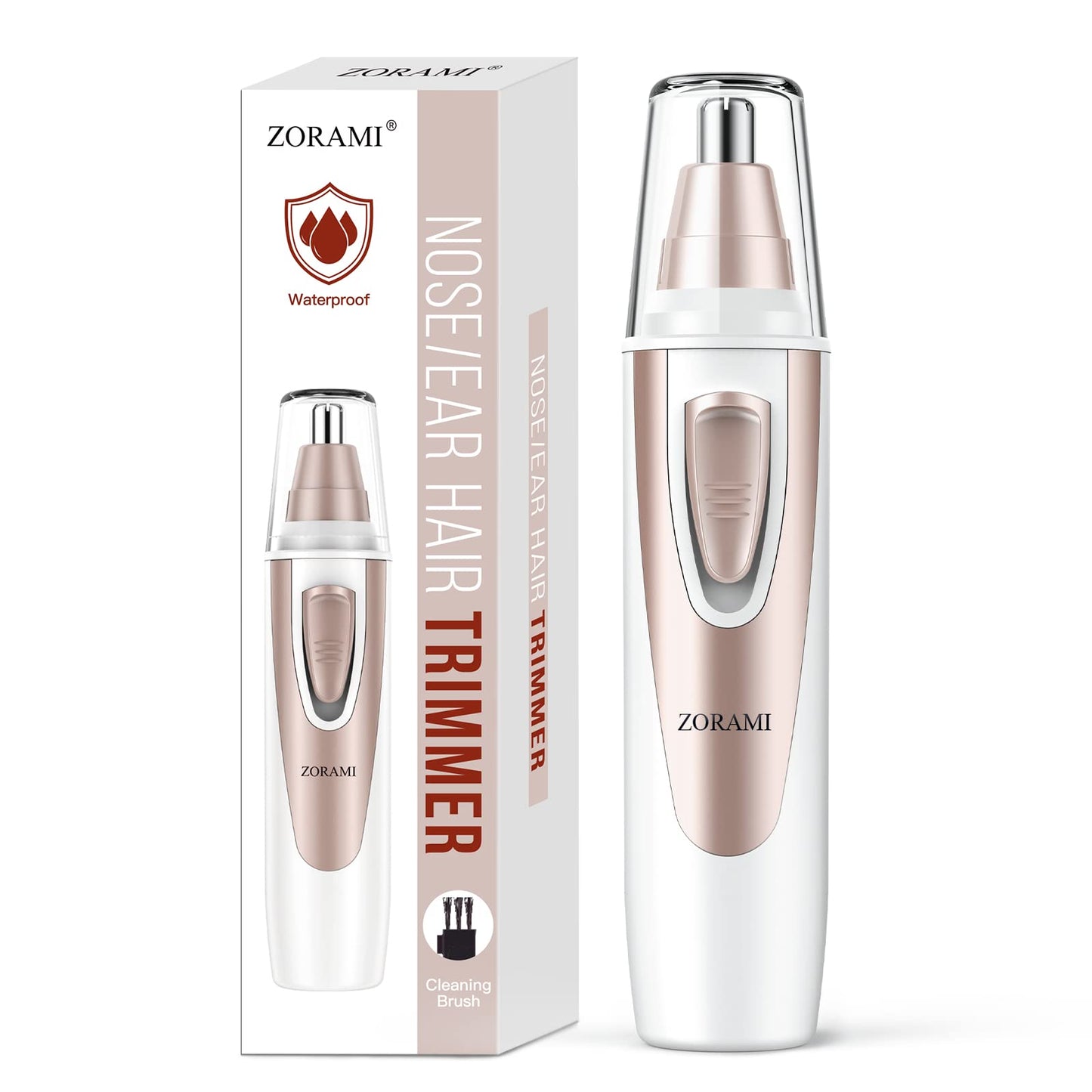 Ear and Nose Hair Trimmer Clipper - 2026 Professional Painless Eyebrow & Facial Hair Trimmer for Men Women,Battery-Operated Trimmer with IPX7 Waterproof,Dual Edge Blades for Easy Cleansing Black