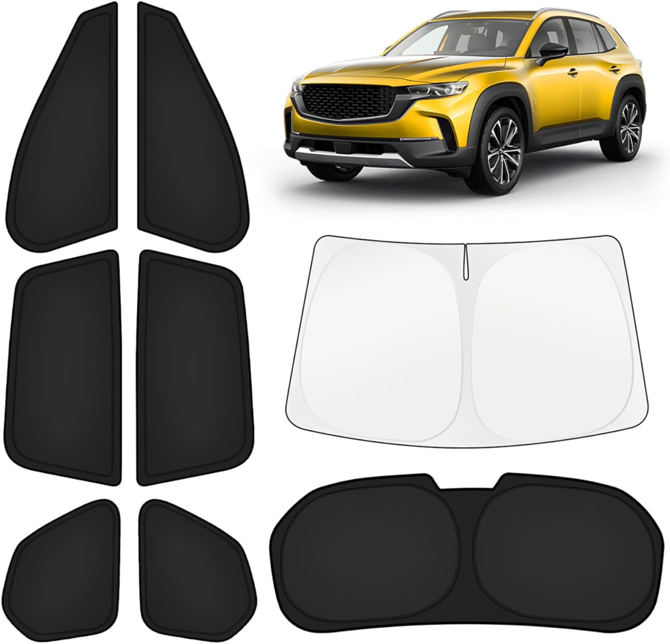 KUST Windshield Sun Shade for Toyota Tacoma Accessories 2016-2025 2026 2Dr 4Dr Pickup Truck, Custom Fit Car Front Window Sunshade Sun Visor Protector Foldable Blocks UV Rays Keep Car Cooler