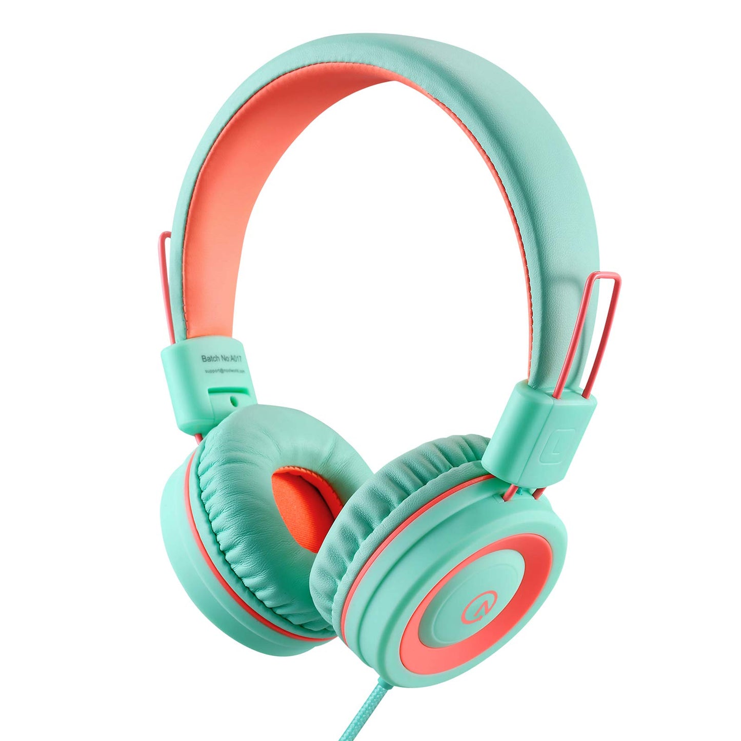 noot products K11 Kids Headphones with Wired Cord 3.5mm Jack Navy/Teal | 5ft Long Cord, Tangle Free, Foldable, Plug in On-Ear Headset for School, Classroom, Boys, Girls, Toddler Laptop Travel Tablet