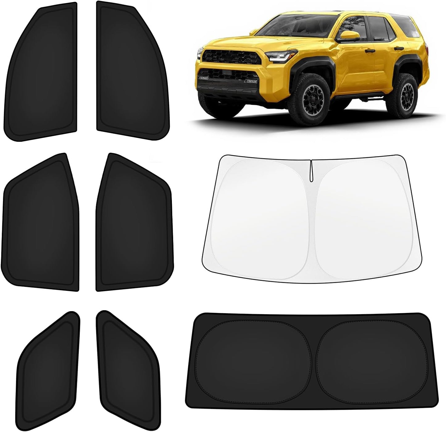 KUST Windshield Sun Shade for Toyota Tacoma Accessories 2016-2025 2026 2Dr 4Dr Pickup Truck, Custom Fit Car Front Window Sunshade Sun Visor Protector Foldable Blocks UV Rays Keep Car Cooler