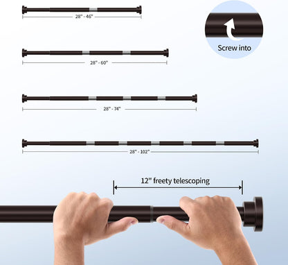 Mcrbeay Shower Curtain Rod, 1" Diameter Heavy Duty Tension Shower Rod | Adjustable 28-74 inch Non Slip No Drill Spring Tension Rod For Bathroom, Shower Stall, No Rust, Bronze