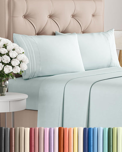 Twin XL 3 Piece Sheet Set - College Dorm Room Essentials - White | Deep Pocket Bed Sheets for Women, Men, Teens & Students, Soft, Cooling, Breathable & Wrinkle Free, Oeko-Tex Bed Sheet Set