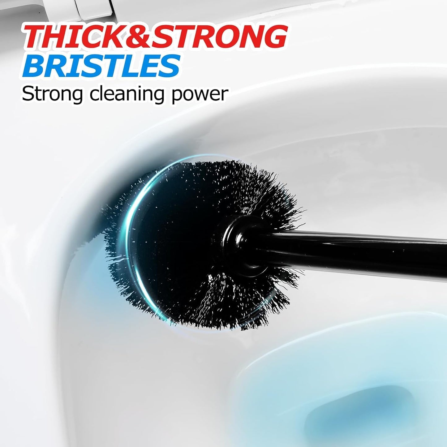 FORASTO 2in1 Toilet Brush and Plunger Set - Bathroom Bowl Holder Combo | 21" Extended, Apartment Must Haves, Accessories Decor, Essentials, New Home Storage, Scrubbing Tools, Washing Supplies, Black