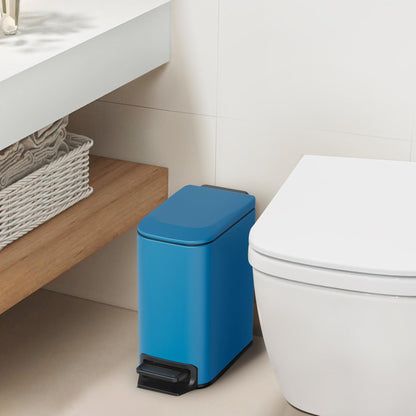 Cesun Small Bathroom Trash Can with Lid, 1.6 Gal, Soft Close, Sage Green | Step pedal soft close, Slim 5.9in fits narrow spaces, Stainless steel, Anti-fingerprint, Removable inner bucket, Odor seal